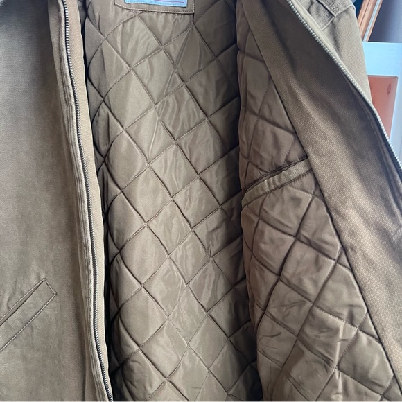 LEVI STRAUSS & CO. Brown Canvas Workwear Chore Jacket Corduroy Collar Zip Front - Picture 4 of 13